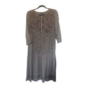 Gudrun Sjoden Faro Dress, Cotton and Viscose Scalloped Embroidered Edges, Small